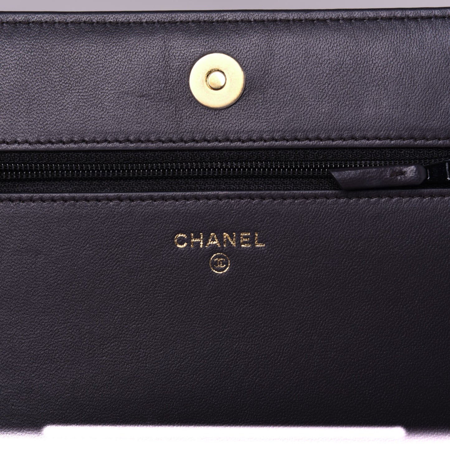 Lambskin Quilted Boy Wallet On Chain WOC Dark Grey