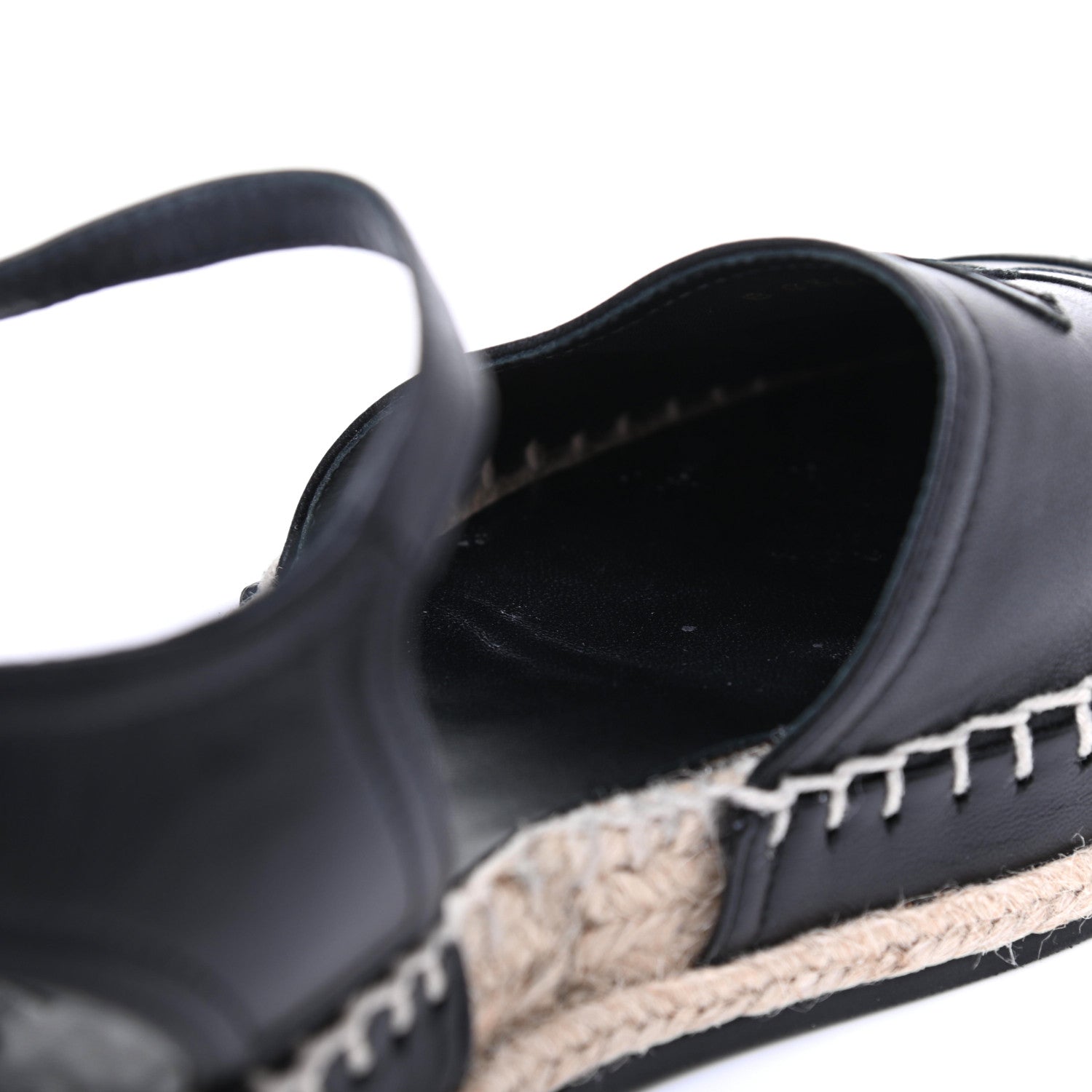 Chanel Lambskin Cap Toe CC Espadrilles Sandals 35 Black 10 of 11