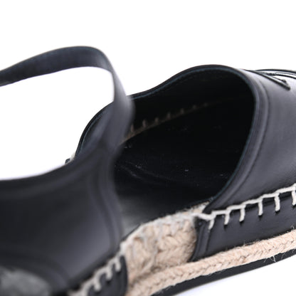 Chanel Lambskin Cap Toe CC Espadrilles Sandals 35 Black 10 of 11
