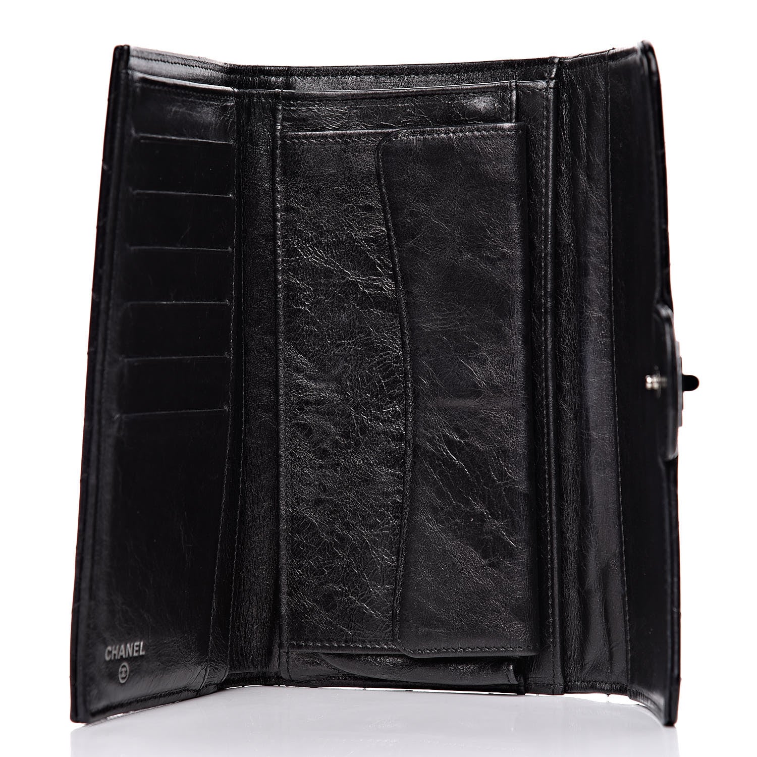 Chanel Metallic Aged Calfskin Quilted Reissue Long Flap Wallet So Black 5 of 12