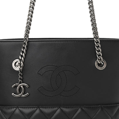 Chanel Lambskin Quilted Small Urban Delight Tote Black Blue 8 of 15