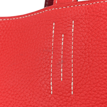 Hermes Taurillon Clemence Double Sens 45 Reversible Tote Rubis Rose Jaipur 17 of 17