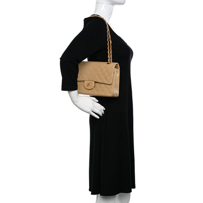 Chanel Lambskin Quilted Medium Double Flap Beige 2 of 15