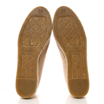 Chanel Lambskin CC Espadrilles 36 Beige Black 5 of 8