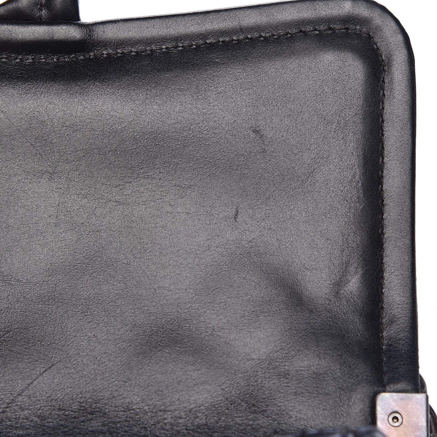 Calfskin Quilted Large Prestige Top Handle Flap Black