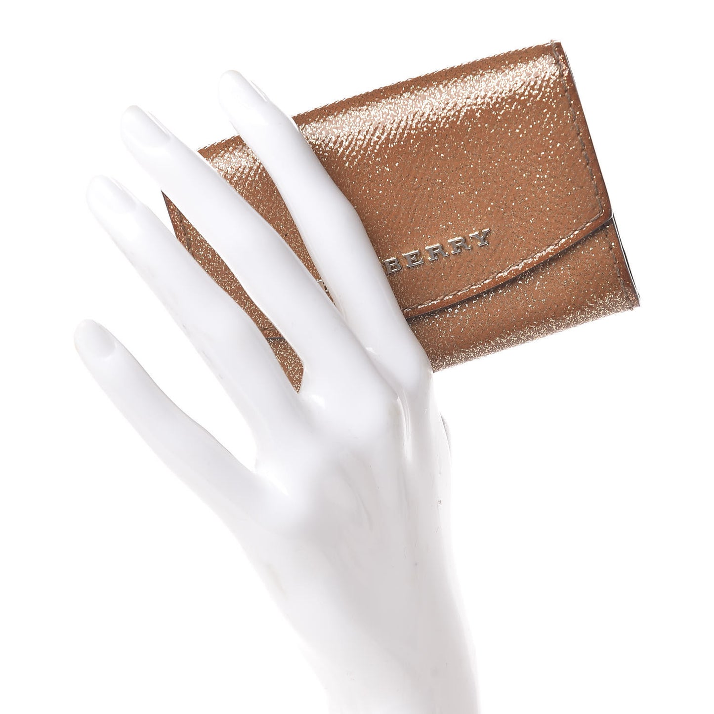 Patent Glitter Card Holder Gold