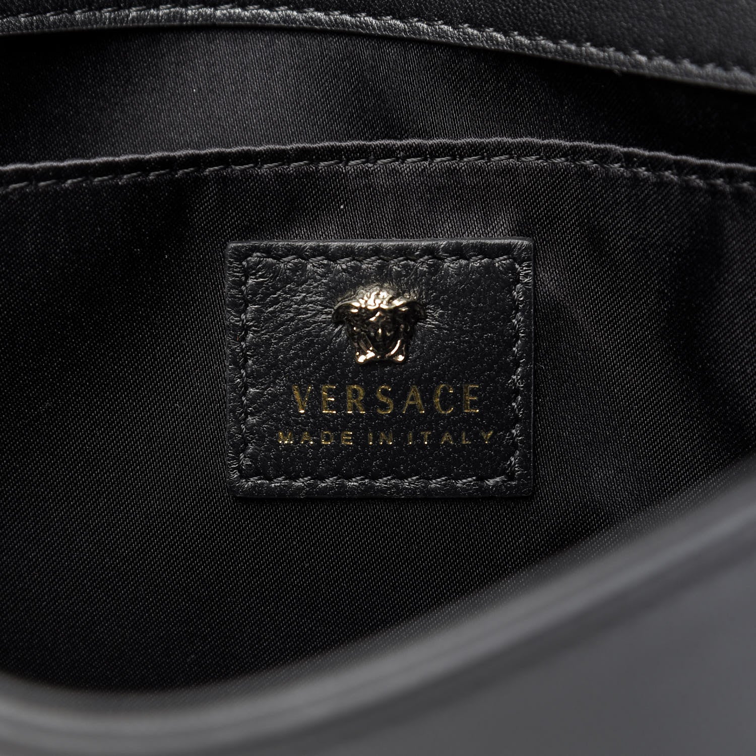 Versace Vitello Palazzo Medusa Evening Clutch Bag Black 8 of 8