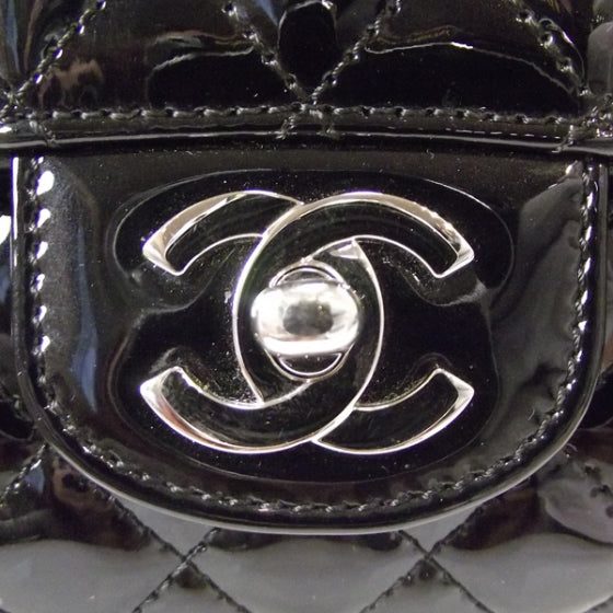 Chanel Patent Secret Label Medium Flap Black 9 of 14