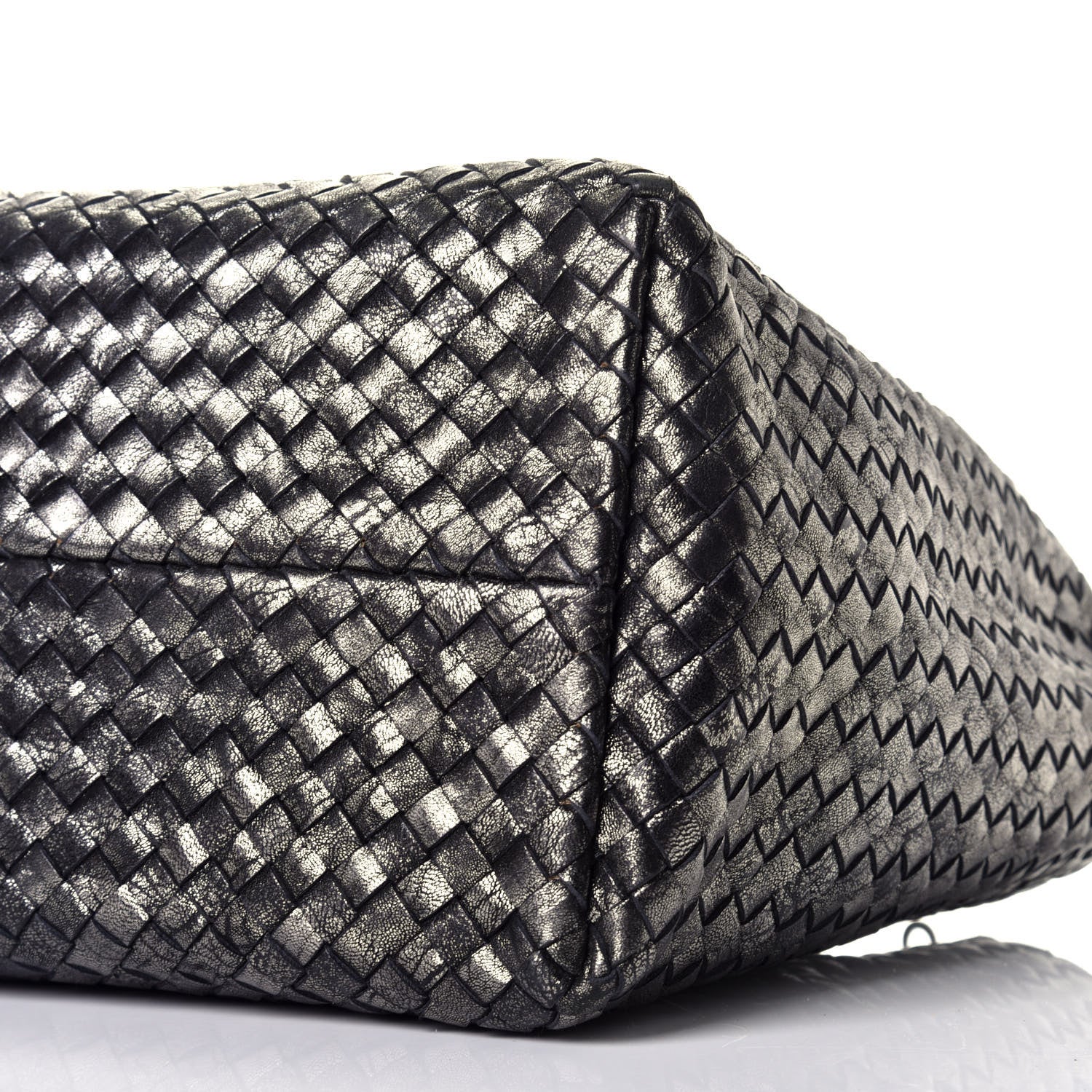 Bottega Veneta Metallic Nappa Intrecciato Medium Moon Cabat 8 of 8