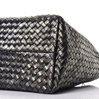 Bottega Veneta Metallic Nappa Intrecciato Medium Moon Cabat 8 of 8