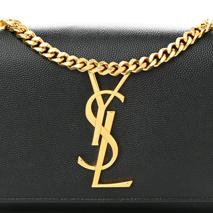 Saint Laurent Grain De Poudre Small Monogram Kate Satchel Black 8 of 10