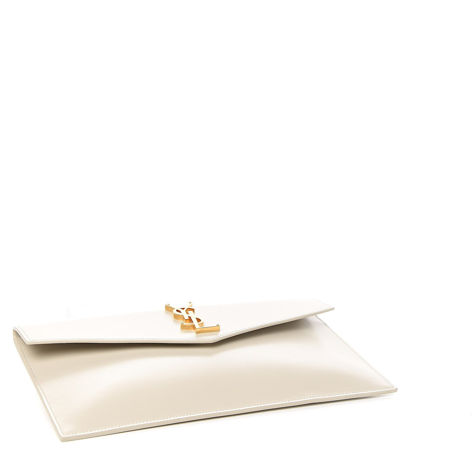 Saint Laurent Smooth Shiny Calfskin Uptown Pouch Crema Soft 3 of 5