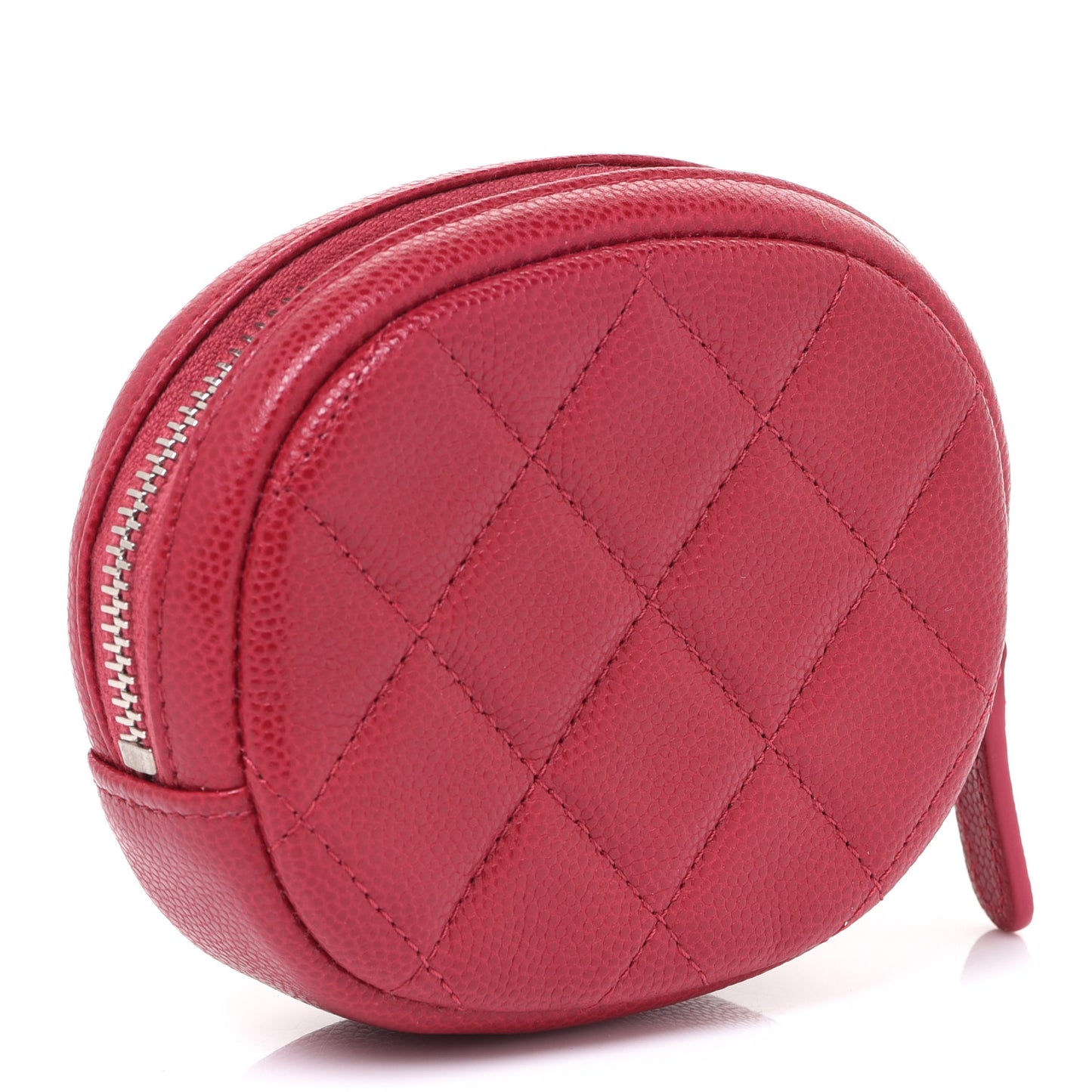Caviar Quilted Zip Around Classic Coin Purse Dark Pink