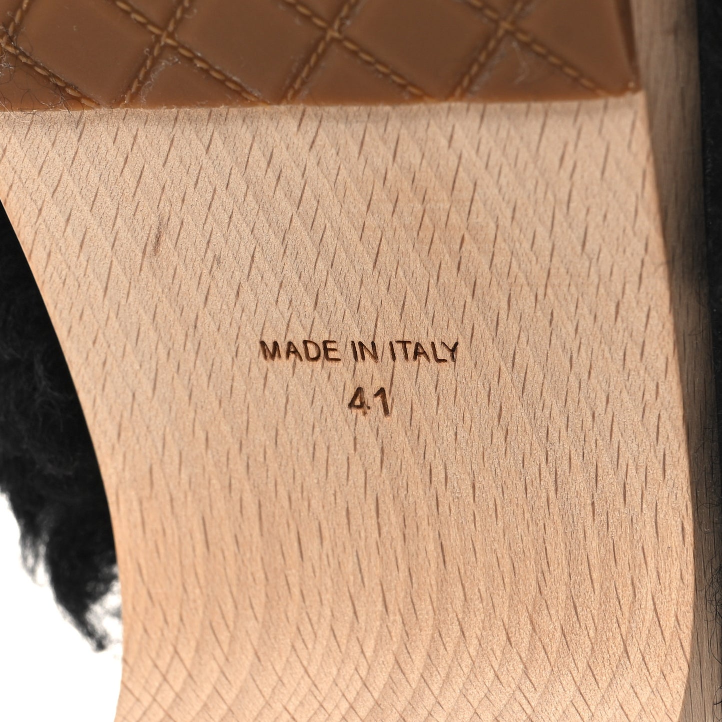 Shearling Lambskin Clogs 41 Black