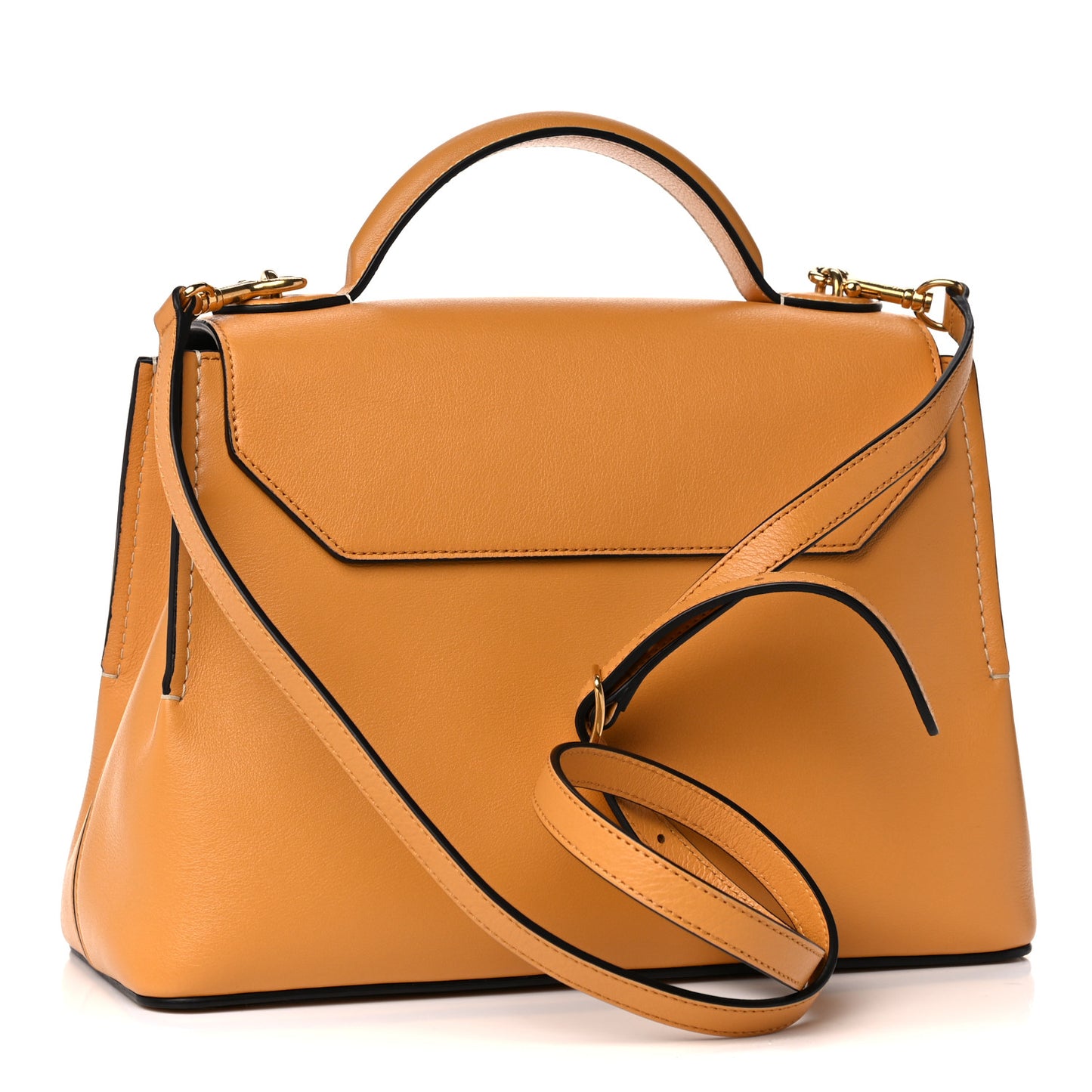Silky Calfskin Small Seaton Deep Amber