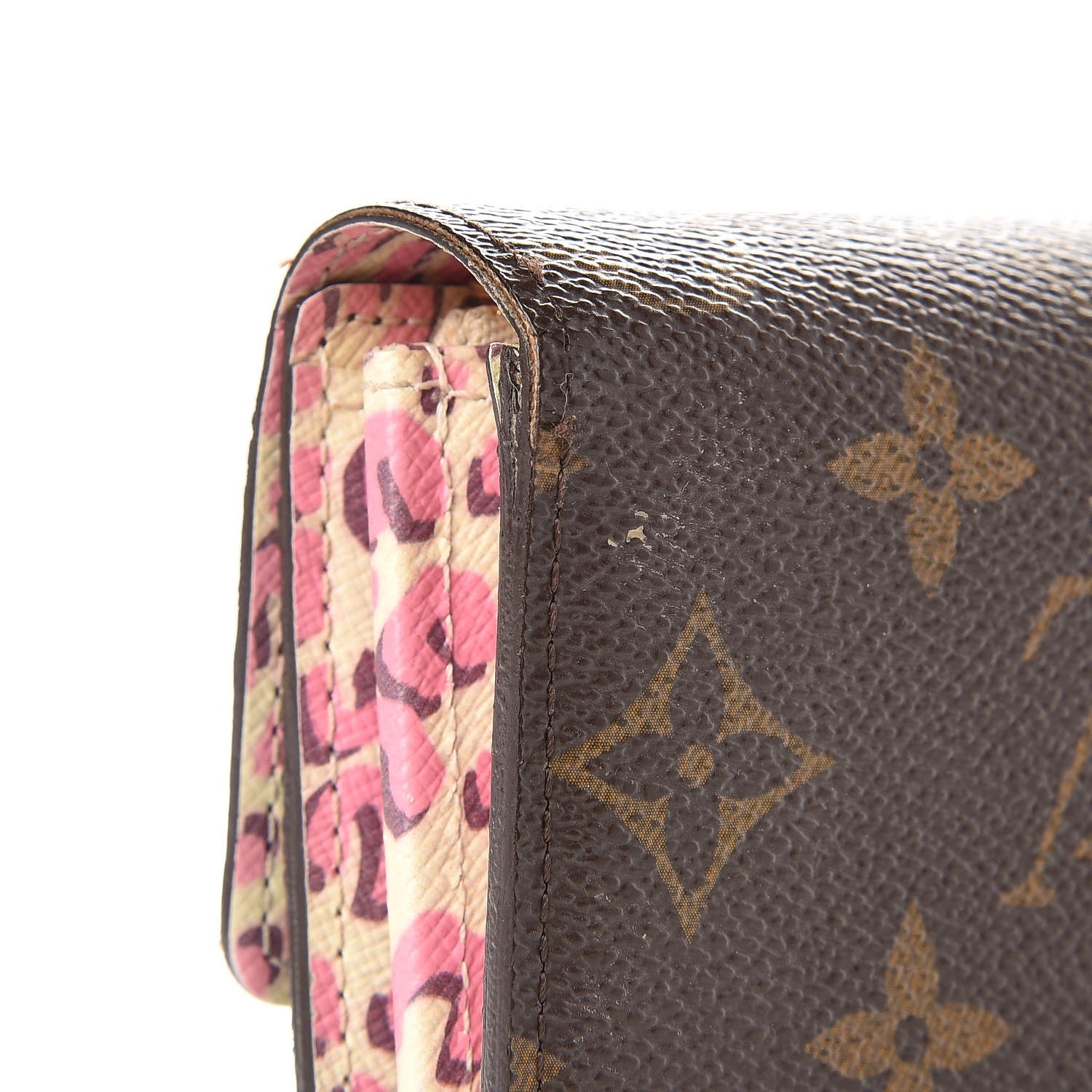 Louis Vuitton Monogram Leopard Sarah Wallet Blanc Corail 9 of 11