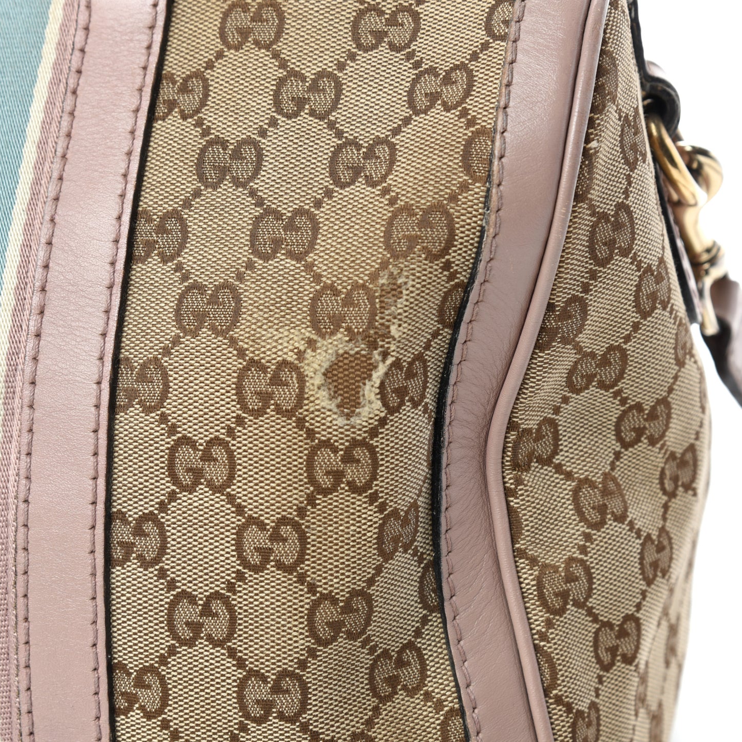 Monogram Vintage Web Medium Boston Pink Blue