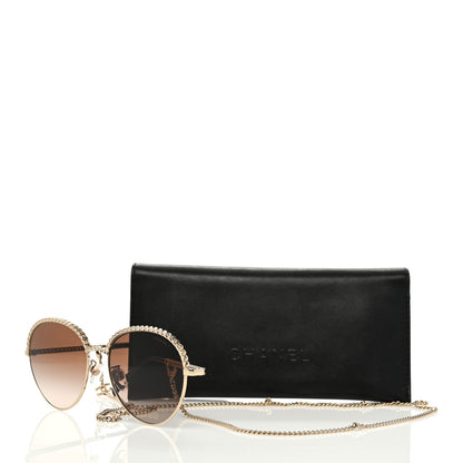 Chanel Chain Pantos Sunglasses 4242 Gold Brown 8 of 8