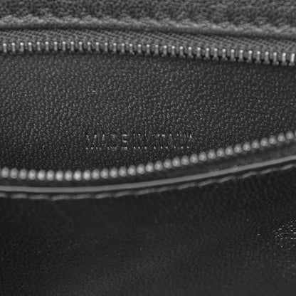 Balenciaga Shiny Calfskin Monochrome Crocodile Embossed Small Hourglass Top Handle Bag Black 7 of 11