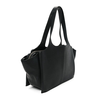 Celine Baby Grained Calfskin Medium Tri-Fold Bag Black 3 of 12