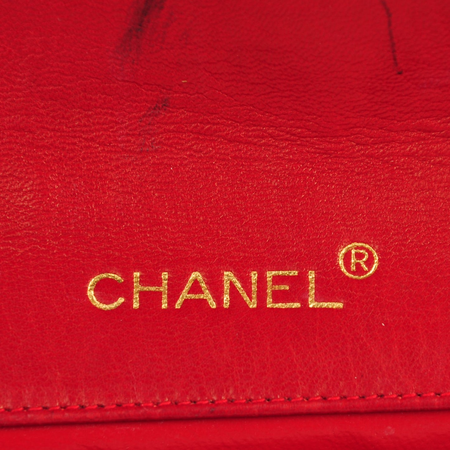 Lambskin Vertical Quilted Small Medallion Single Flap Red