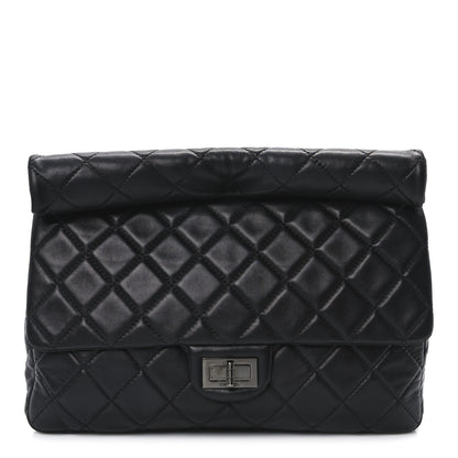 Chanel Lambskin Quilted Jumbo Roll 2.55 Reissue Clutch Black 1 of 10