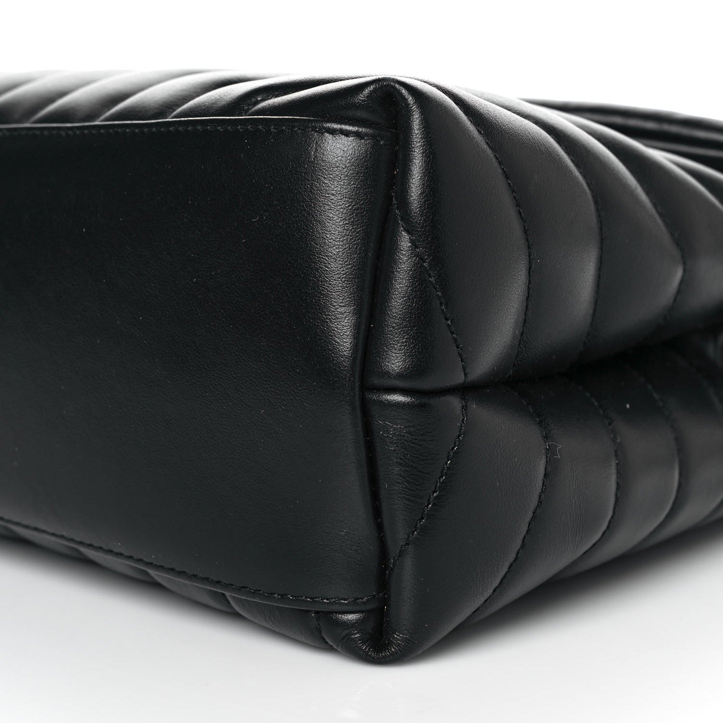Calfskin Y Quilted Monogram Medium Loulou Chain Satchel Black