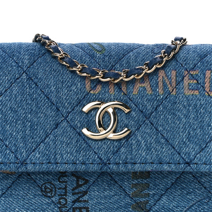 Chanel Denim Quilted Denim Mood Clutch With Chain Blue Multicolor 8 of 10