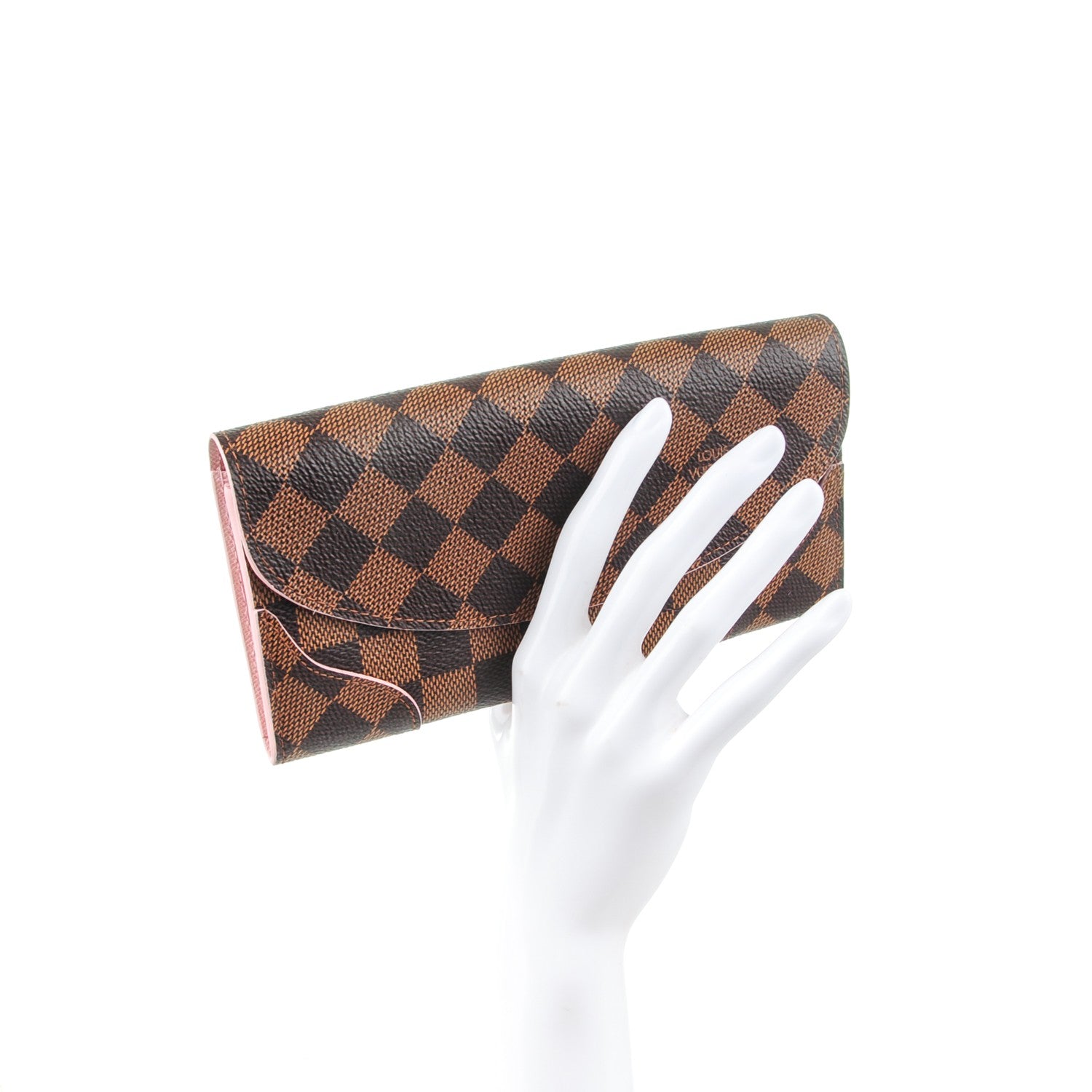 Louis Vuitton Damier Ebene Caissa Wallet Rose Ballerine 2 of 7