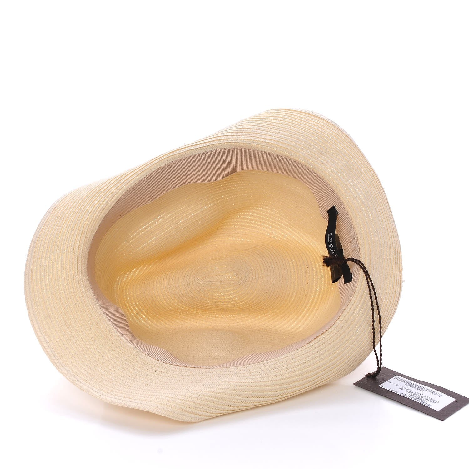 Gucci Straw Web Fedora Hat XL 4 of 7