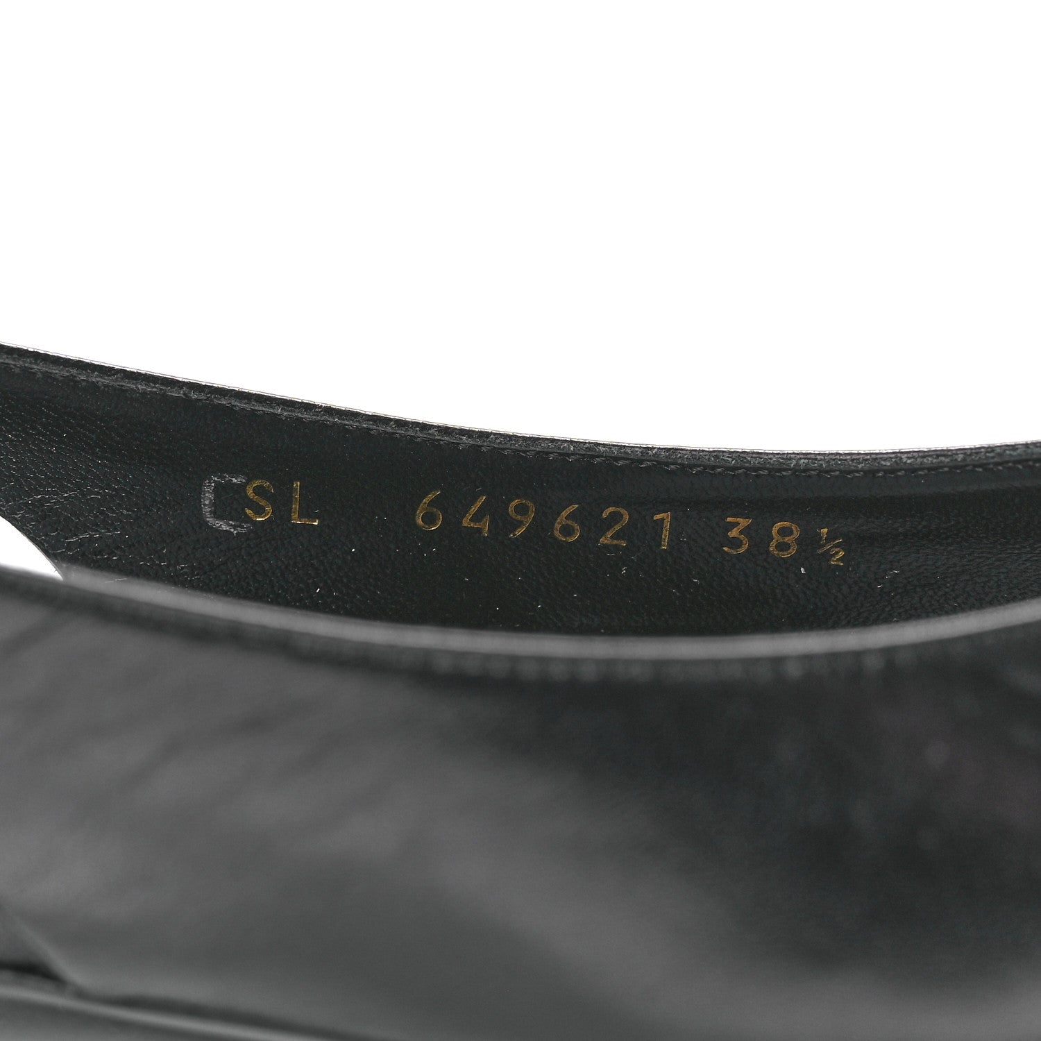 Saint Laurent Patent Smooth Lambskin Anais Slingback Flats 38.5 Black 8 of 9