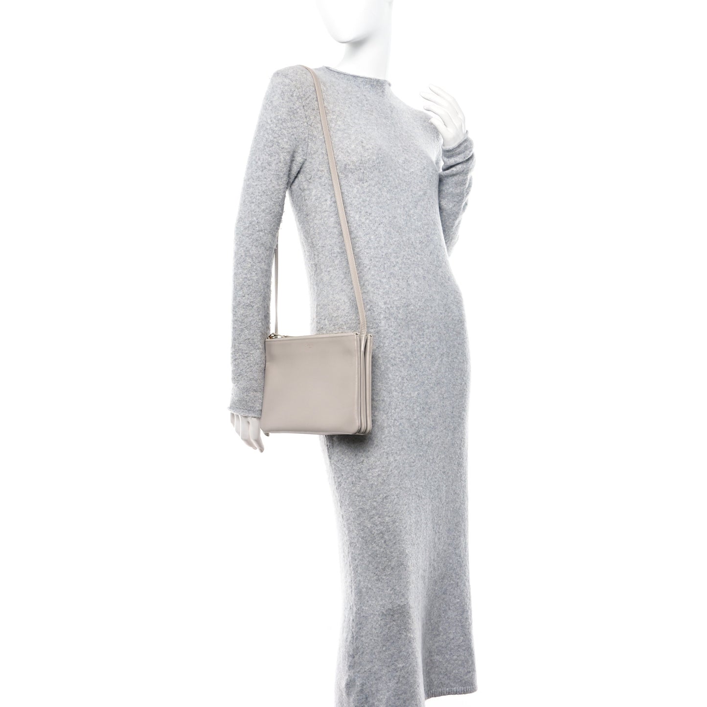 Liege Calfskin Large Trio Crossbody Bag Powder