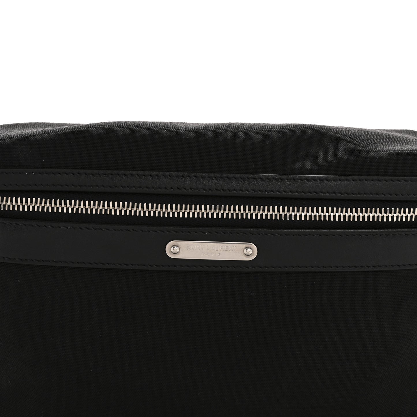 Canvas Calfskin City Belt Bag Black