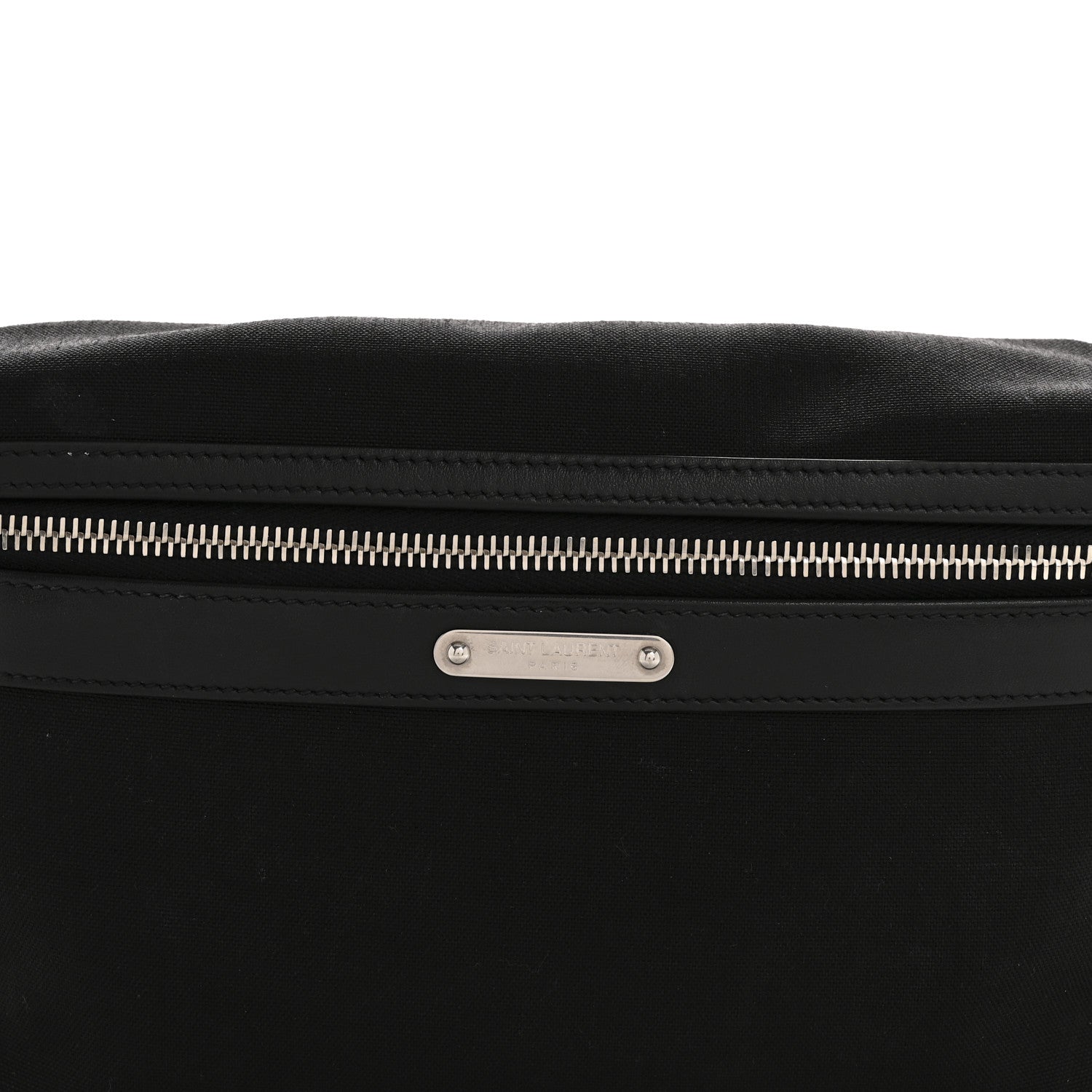 Saint Laurent Canvas Calfskin City Belt Bag Black 8 of 13