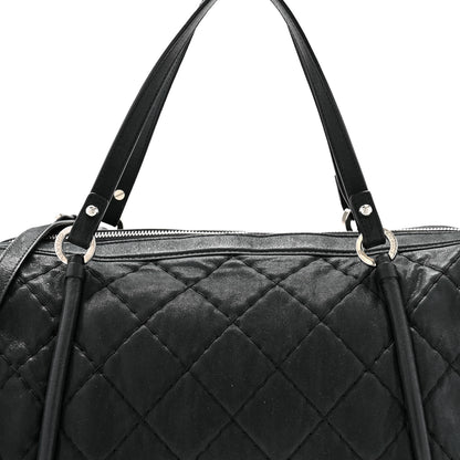 Chanel Iridescent Calfskin Quilted Relax CC Bowler Bag Black 8 of 12