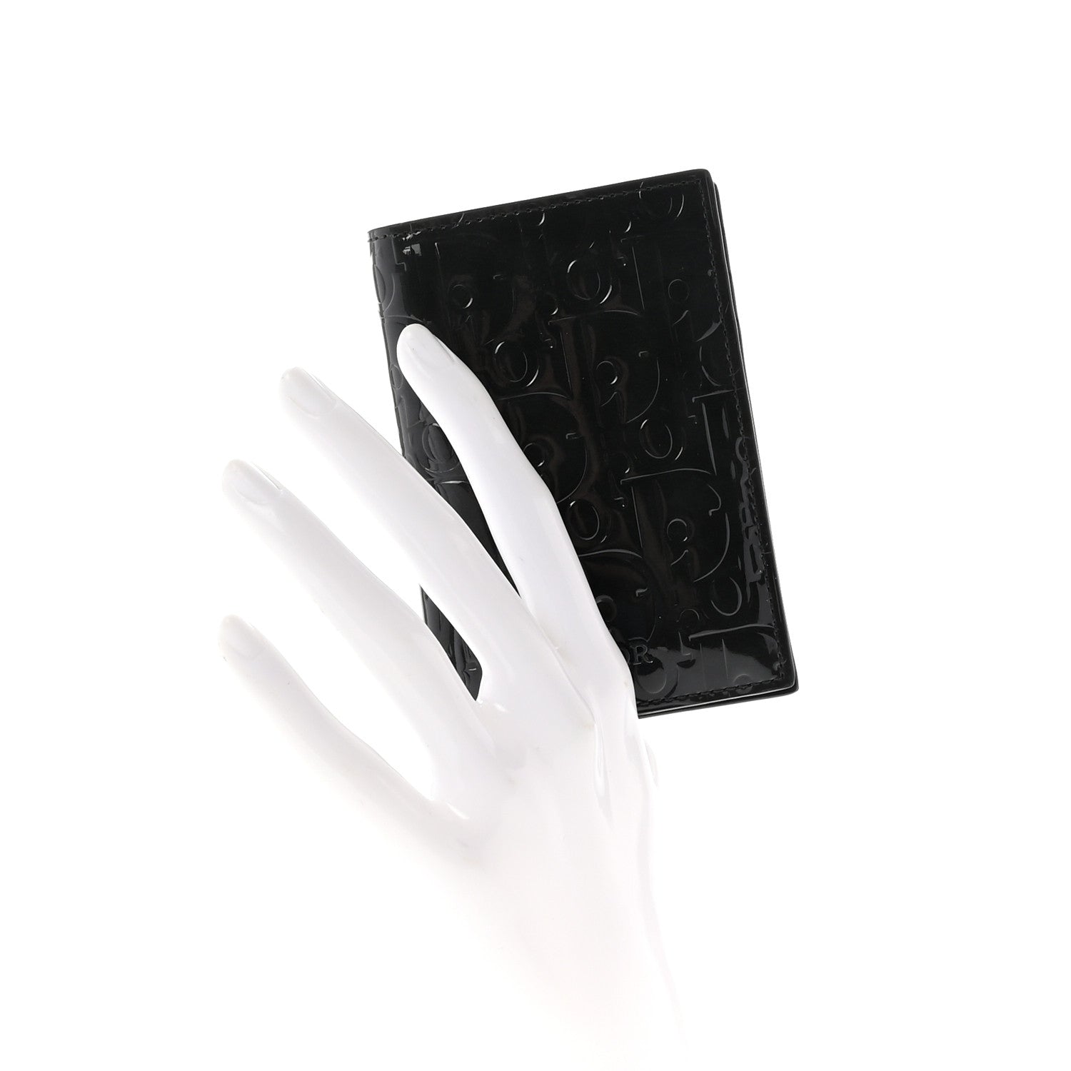Christian Dior Patent Vertical Card Holder Black 2 of 8