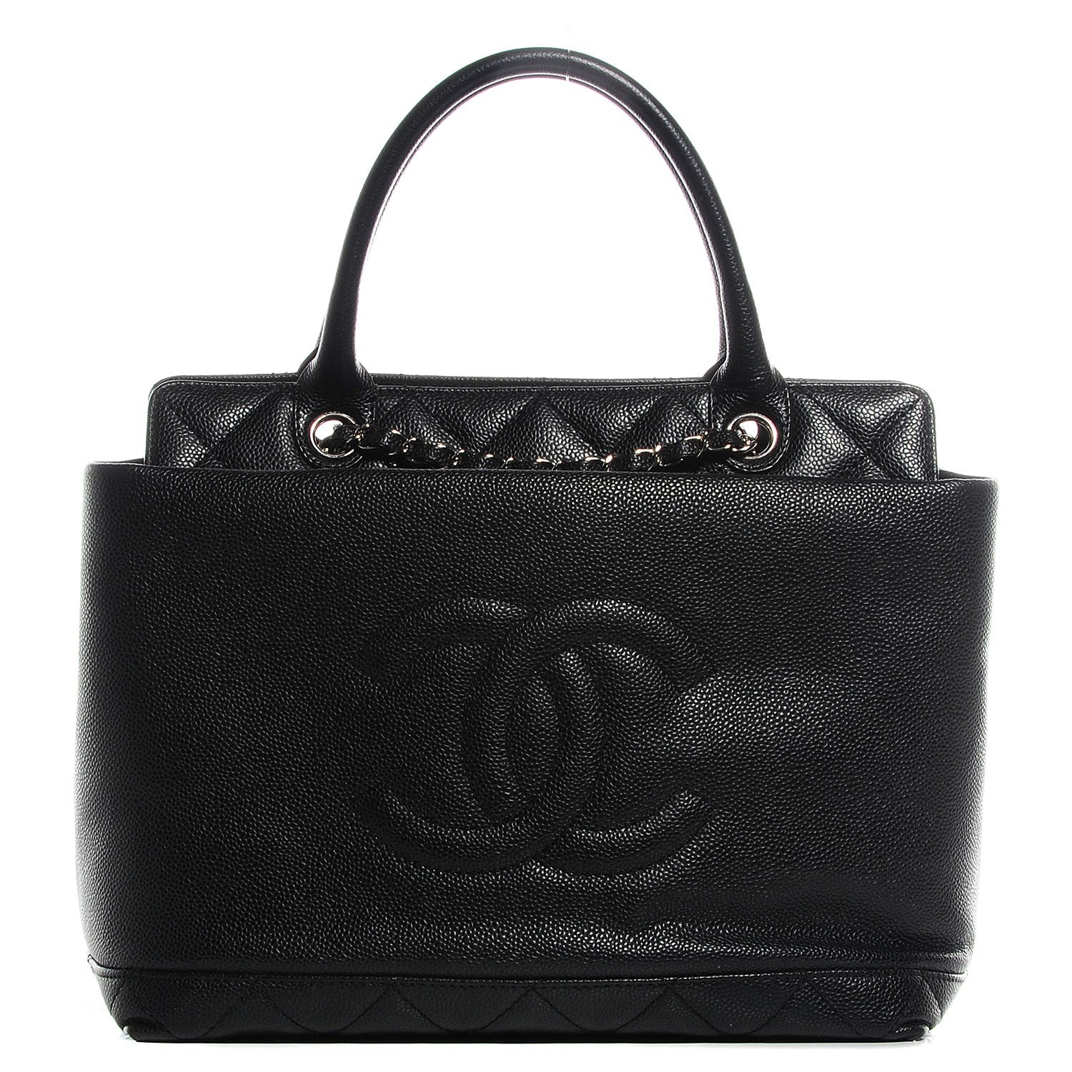 Chanel Soft Caviar CC Medium Top Handle Tote Black 1 of 7