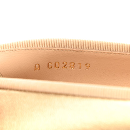 Chanel Lambskin Metallic Caviar CC Cap Toe Ballerina Flats 37 Light Gold 9 of 12