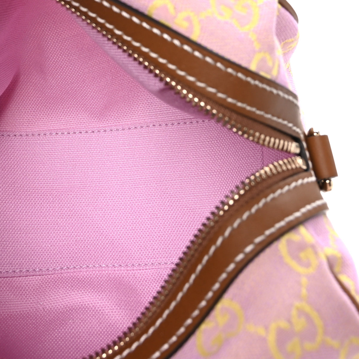 Gucci GG Supreme Web Mini GG Top Handle Bag Pink Yellow Beige 6 of 11