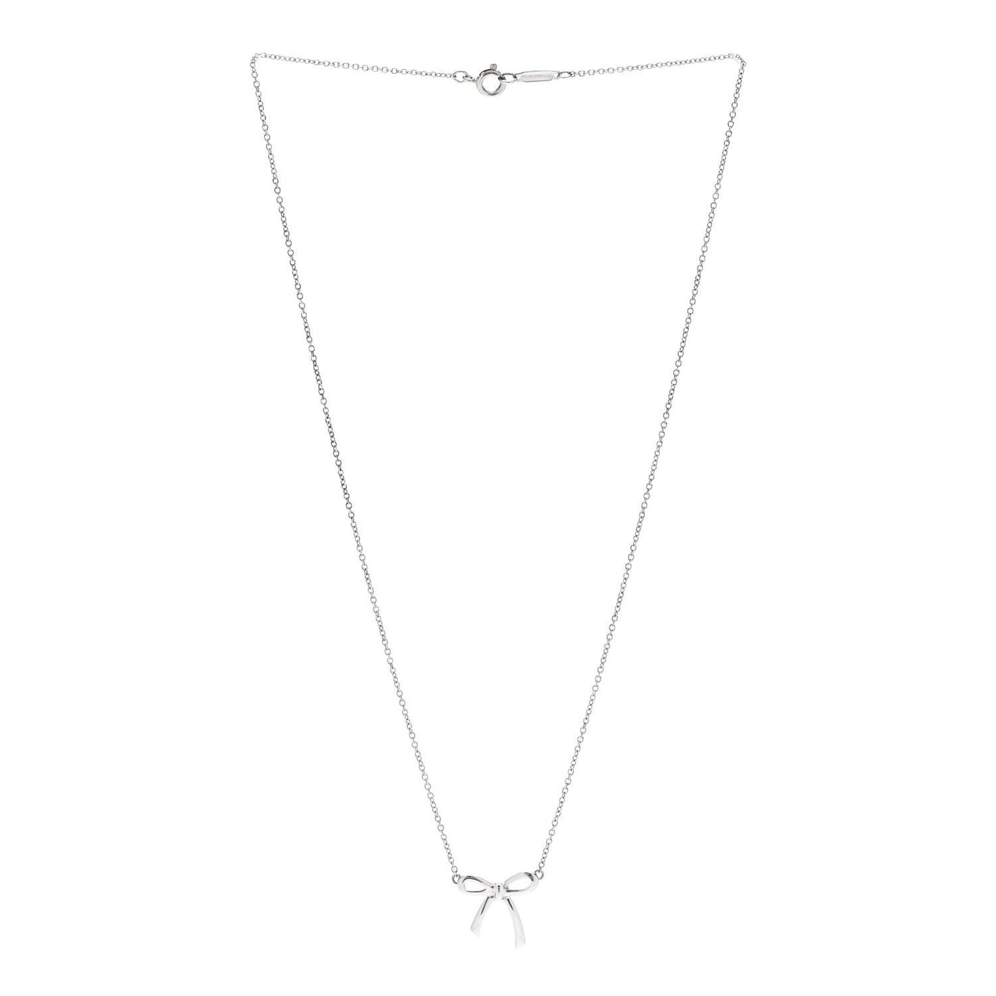 Sterling Silver Small Bow Pendant Necklace