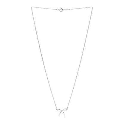 Tiffany Sterling Silver Small Bow Pendant Necklace 3 of 5