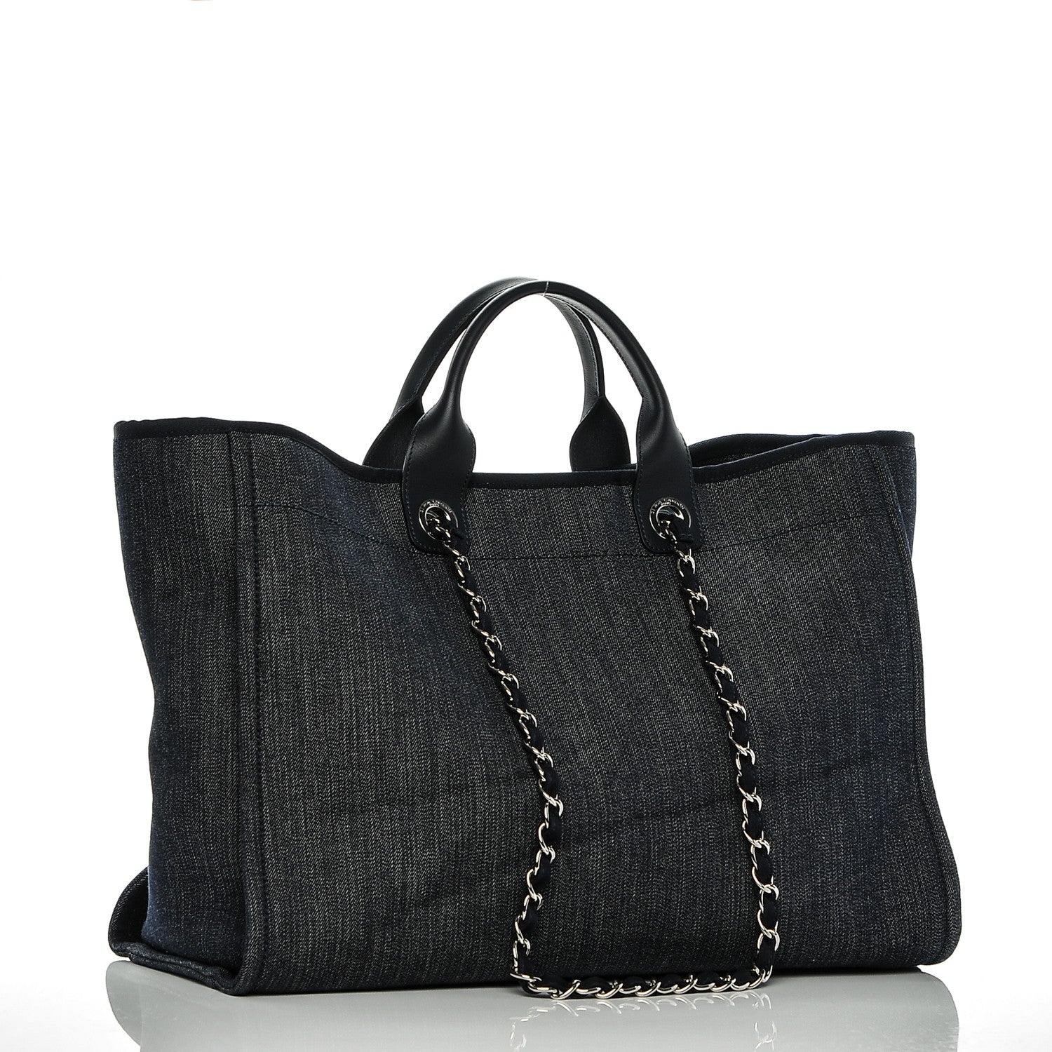 Chanel Canvas Large Deauville Tote Blue Orange 3 of 7