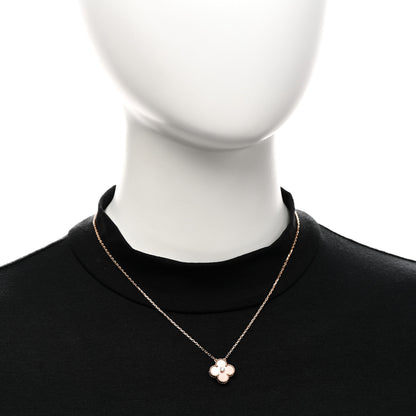 Van Cleef & Arpels VAN CLEEF &amp; ARPELS 18K Rose Gold Diamond Pink Mother of Pearl Vintage Alhambra Pendant Necklace 2 of 6