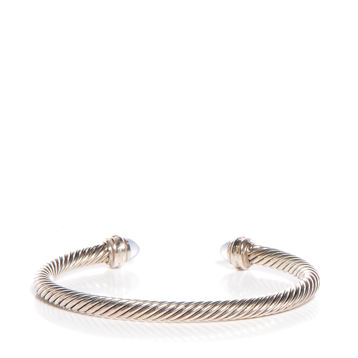 David Yurman Sterling Silver Purple Chalcedony Diamond 5mm Cable Classics Bracelet 3 of 5