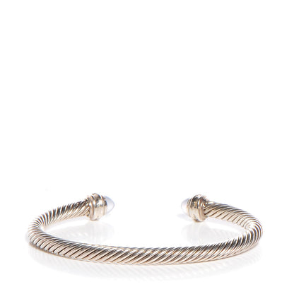 David Yurman Sterling Silver Purple Chalcedony Diamond 5mm Cable Classics Bracelet 3 of 5