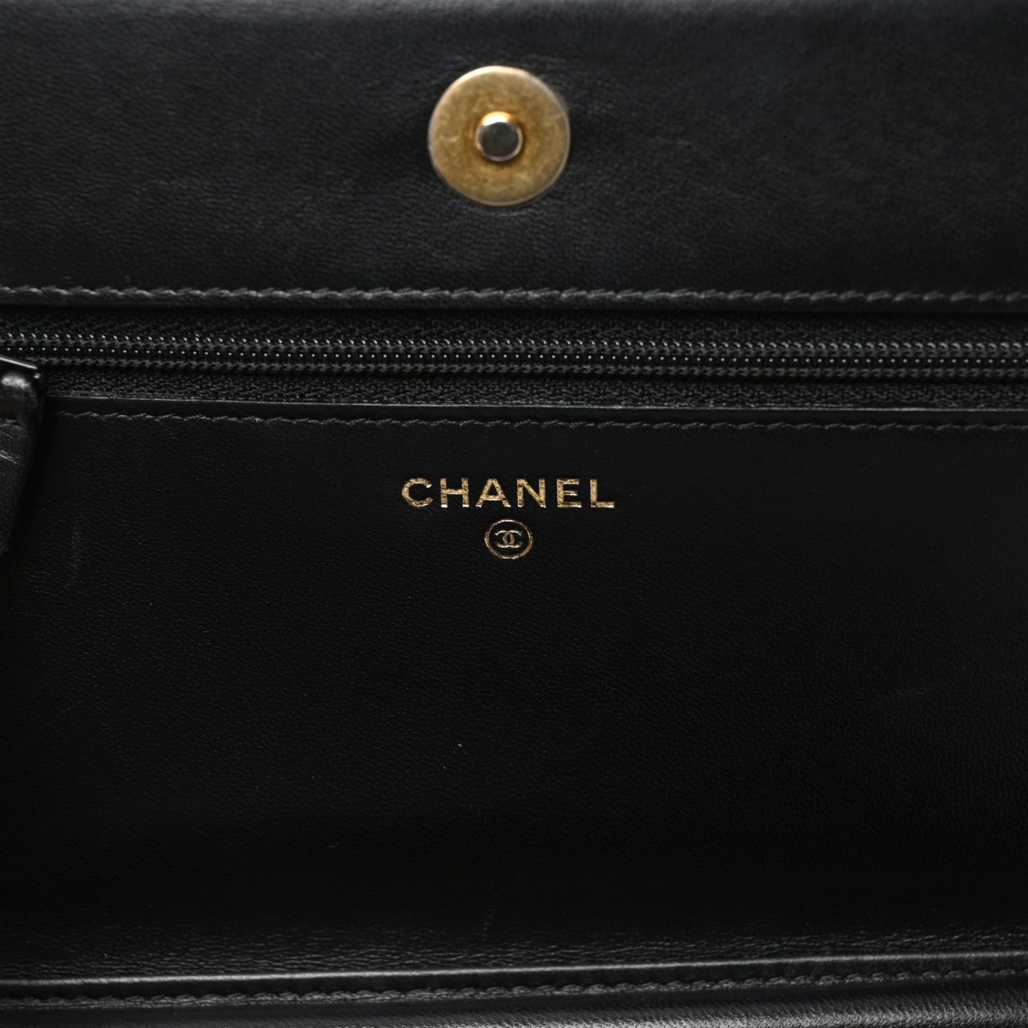 Chanel Calfskin Chevron Boy Wallet On Chain WOC Black 7 of 11