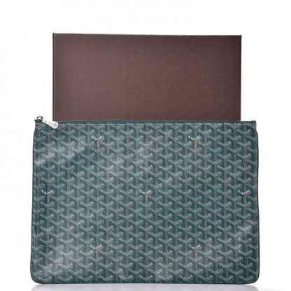 Goyard Chevron Senat Pochette GM Green 8 of 8