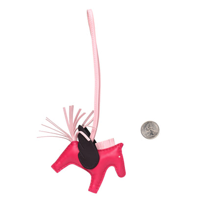 Hermes Milo Lambskin Grigri Rodeo Pegase Horse Bag Charm PM Framboise Rose Sakura Rouge Sellier 2 of 4