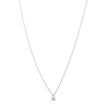 Tiffany Platinum Diamond .18ct Solitaire Pendant Necklace 1 of 4
