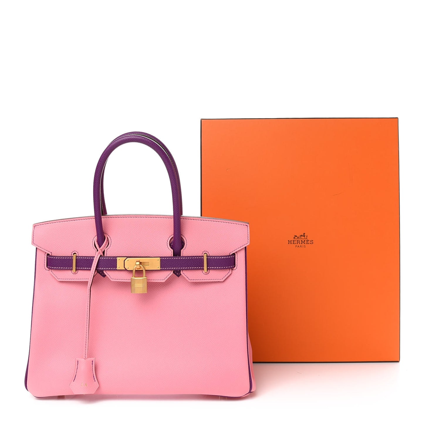 Epsom Horseshoe Bi Color Birkin 30 Rose Confetti Anemone